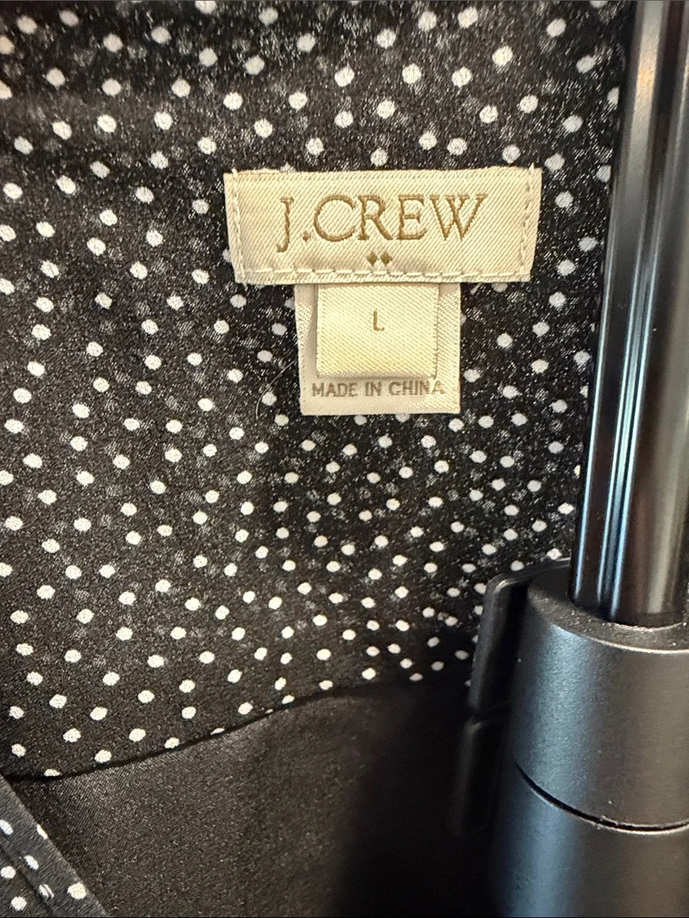 J. Crew Black Tunic with White Polka Dots